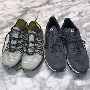 LOT OF 2 Salomon shoes outbound prism & crossamphian swift 2 EUC sz9.5